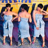 Denim Retro Dress QZ3277