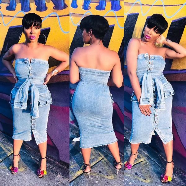 Denim Retro Dress QZ3277