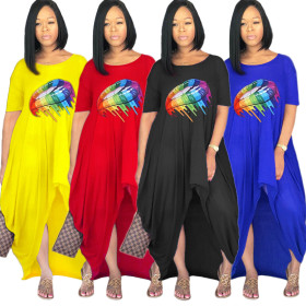 Loose Fashion Short Sleeve Offset Foreign Trade Dress Women SD0017