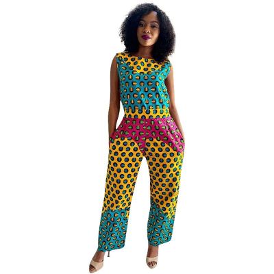 Euramerican Casual Sleeveless Wide Leg Jumpsuits F8186