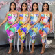 Sexy round neck halter digital print 4-color dress ALS166