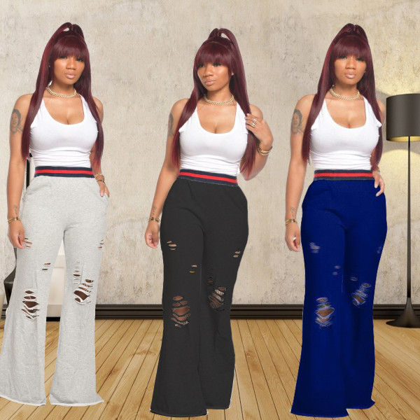 Fashionable burnt rubber band home leisure yoga pants flared pants XM1092