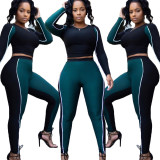 Yoga Clothes Contrast Color Two-Pieces Tigh Suits OMY5049