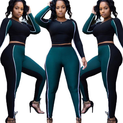 Yoga Clothes Contrast Color Two-Pieces Tigh Suits OMY5049