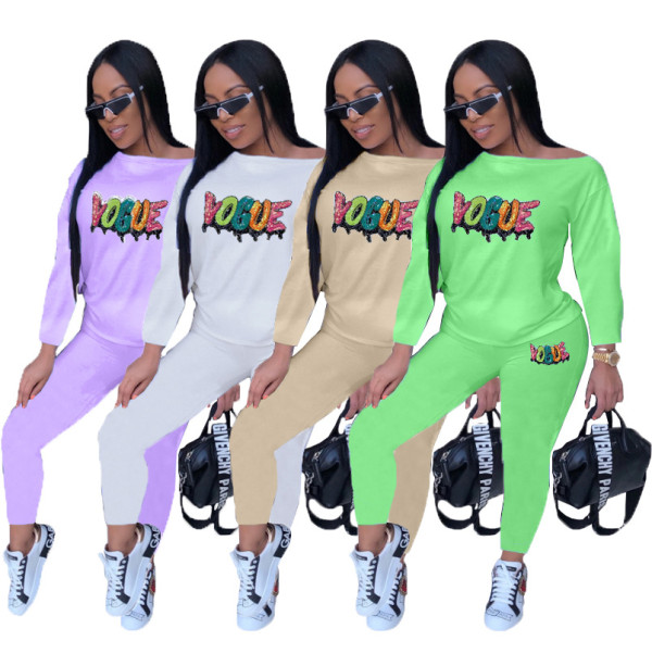 Sequins Patchwork Long Style 4 Colors Casual Outfits T3368H