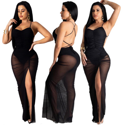 Sexy mesh gown dress SMN3156