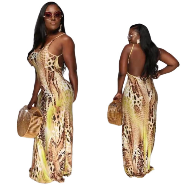 Printed sleeveless sexy dress TK6012