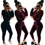 Trendy Solid Color Comfy Bodycon Autumn Winter Outfits HY5123