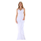 Fashion sexy suspender backless evening dress MZ1892