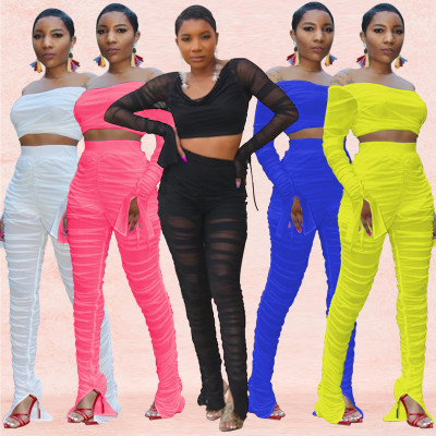 Sexy mesh perspective two-piece suit XH3293