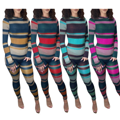 Womens casual printed long-sleeved jumpsuit TRS1072