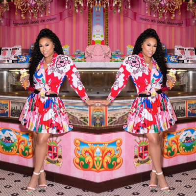 Cartoon Printing Sets Long Sleeve Shirt Pleated Skirt SDD9155