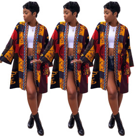 Women Cardigan Long Sleeve Printing Coat SDD9055