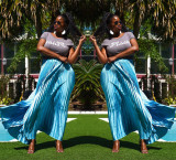 Leisure High Waist Pleated Long Skirts For Wholesale LA3102