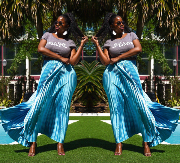 Leisure High Waist Pleated Long Skirts For Wholesale LA3102