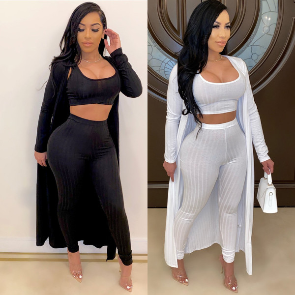 Sexy vest wrap chest coat windbreaker three-piece slim nightclub suit KA7088