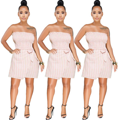 Wholesale Ladies Strapless Short Dress For Daily Wear GL6155