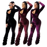 New Arrival Winter Women's Clothes Irregular Pleated Jumpsuit SMR9520