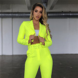 Long Sleeve Short Small Suit Mid-rise Slim Cropped Pants Casual Set S1734091