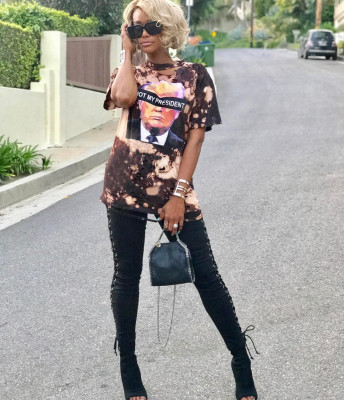 Cheap Rock Style Hollow Out Printing Women T-Shirt OEP5187