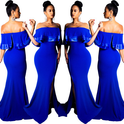 Party Women A Word Shoulder Overlay Maxi Dresses XZ2103