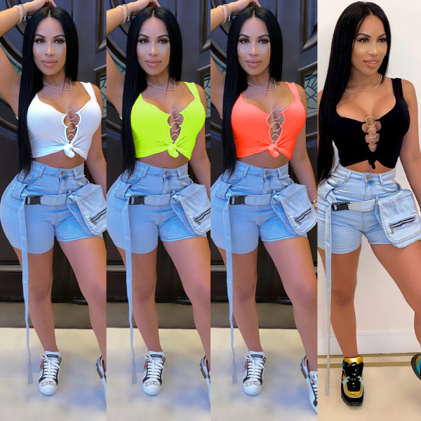 Women's fashion top short sleeveless vest women CYF3632