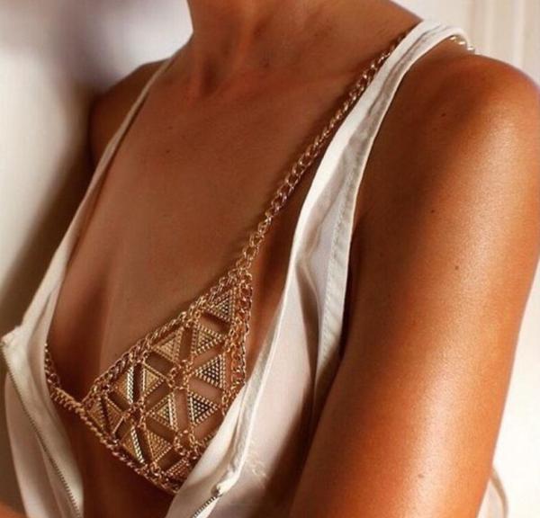 Personalities fashion geometric triangle body chain bra chain ZL-X460