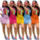 Letter Print + Lip Patch Dress OEP6190