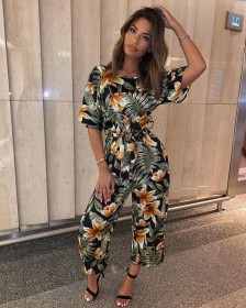 Classic lily print jumpsuit BNY9055