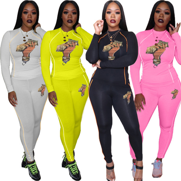 New Arrival Female 2 Pieces Collage Casual Fall Outfits T3373H