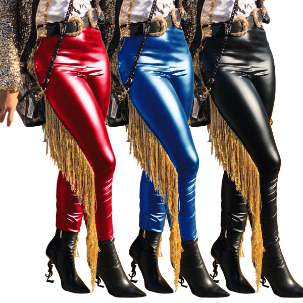 Sexy fashion women\'s side fringe casual pants SMR9575