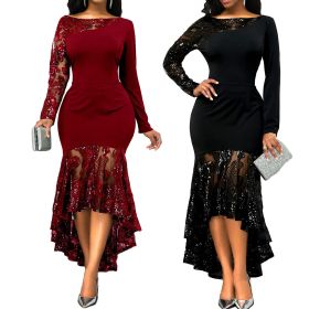 Long sleeve perspective dress KM8059