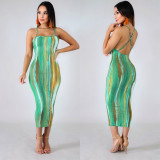 Sexy printed halter dress DM8053