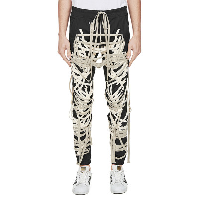 Fashion Solid Color Strappy Straight Pants TPA25876