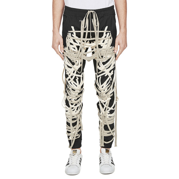 Fashion Solid Color Strappy Straight Pants TPA25876