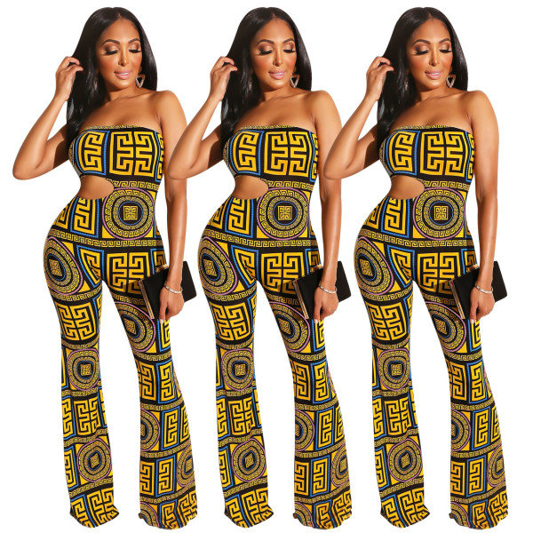 Euramerican Thin Dew Shoulder Bodycon Jumpsuit ED8102