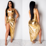 Shiny Sexy Irregular Club Split Bodycon Dress K8728