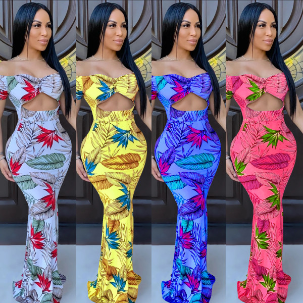 Sexy one-shoulder long skirt ladies dress CYF3623