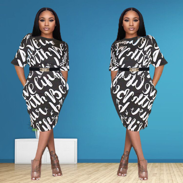 Sexy print nightclub dress MG1006