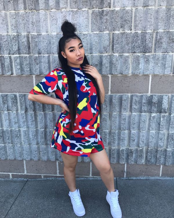 Leisure Wear Colorful Print T Shirt Dress YYZ921