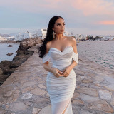 Women's sexy waist open cut mesh gauze dress FD8464