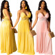 Solid color lace stitching dress R6263