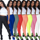 Fashion casual high waist solid color multicolor trousers WY6687