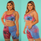 Women's cropped short camisole short pants suit S1731069-02