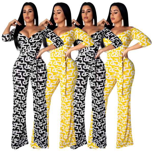 Fashion Casual Wide Leg Jumpsuits With Belts SDD9067