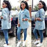 Trendy Jeans Hollow Out Women Coat LD8219
