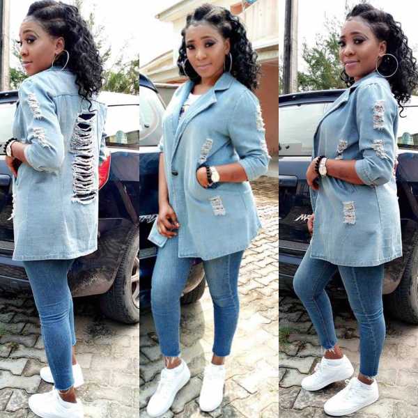 Trendy Jeans Hollow Out Women Coat LD8219