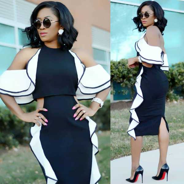 Sexy Ruffle Halter Neck Backless Midi Dress For Women LA3044