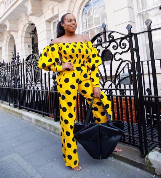 Women Polka Dot Printing Off Shoulder Casual Jumpsuit W8217
