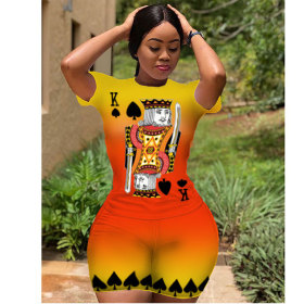 Printed pink casual women's suit new SDF629